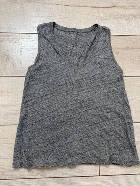 Madewell Heather Gray V-Neck Sleeveless Tank